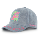 Billieblush girls denim cap love motif embroidered badge front view