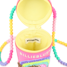 Billieblush girls pink milkshake bag open top zip closure inside view
