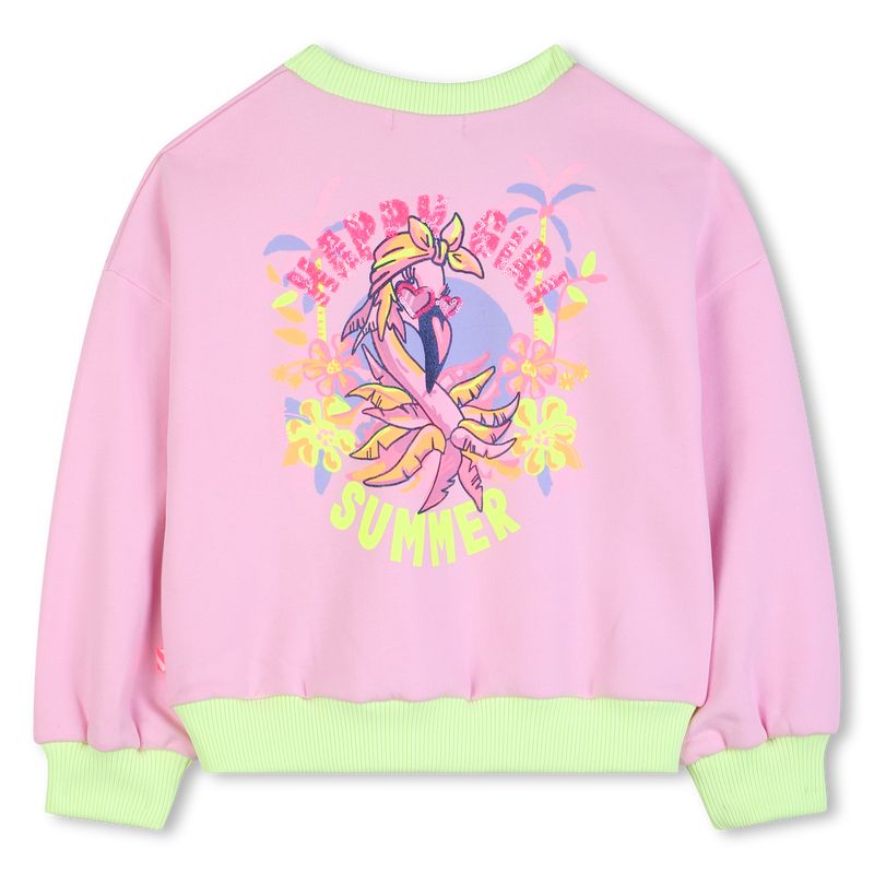 Billieblush girls pink sweatshirt back graphic happy girl summer design