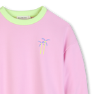 Billieblush girls pink sweatshirt close up palm embroidery detail
