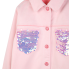 Billieblush girls pink jacket button front detail