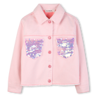 Billieblush girls pink denim jacket sequin pockets front view