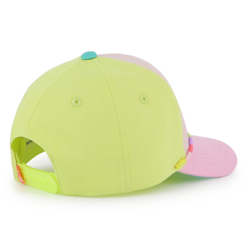 Billieblush girls green and pink cap back view adjustable strap