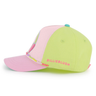 Billieblush girls cap side view logo detail pink green hat