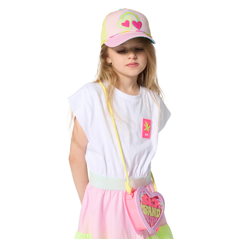 Billieblush girls rainbow heart cap worn outfit summer accessory