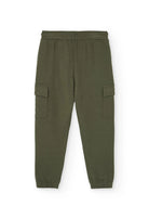 Back view of Boboli boys’ khaki fleece jogger trousers