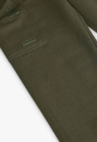 Side pocket detail on Boboli boys’ khaki cotton fleece cargo trousers