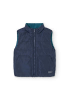 Front view of Boboli boys reversible gilet vest in navy.