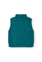 Back view of Boboli boys reversible gilet vest in green.