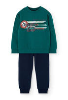 Boboli boys green cotton sweatshirt from tracksuit gift set – flatlay front view