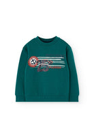 Boboli boys green cotton sweatshirt – flatlay view