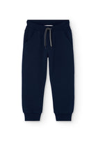 Boboli boys navy cotton joggers from tracksuit set – front flatlay with elasticated waist