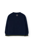 Boboli Boys navy fleece sweatshirt jumper – plain back view.
