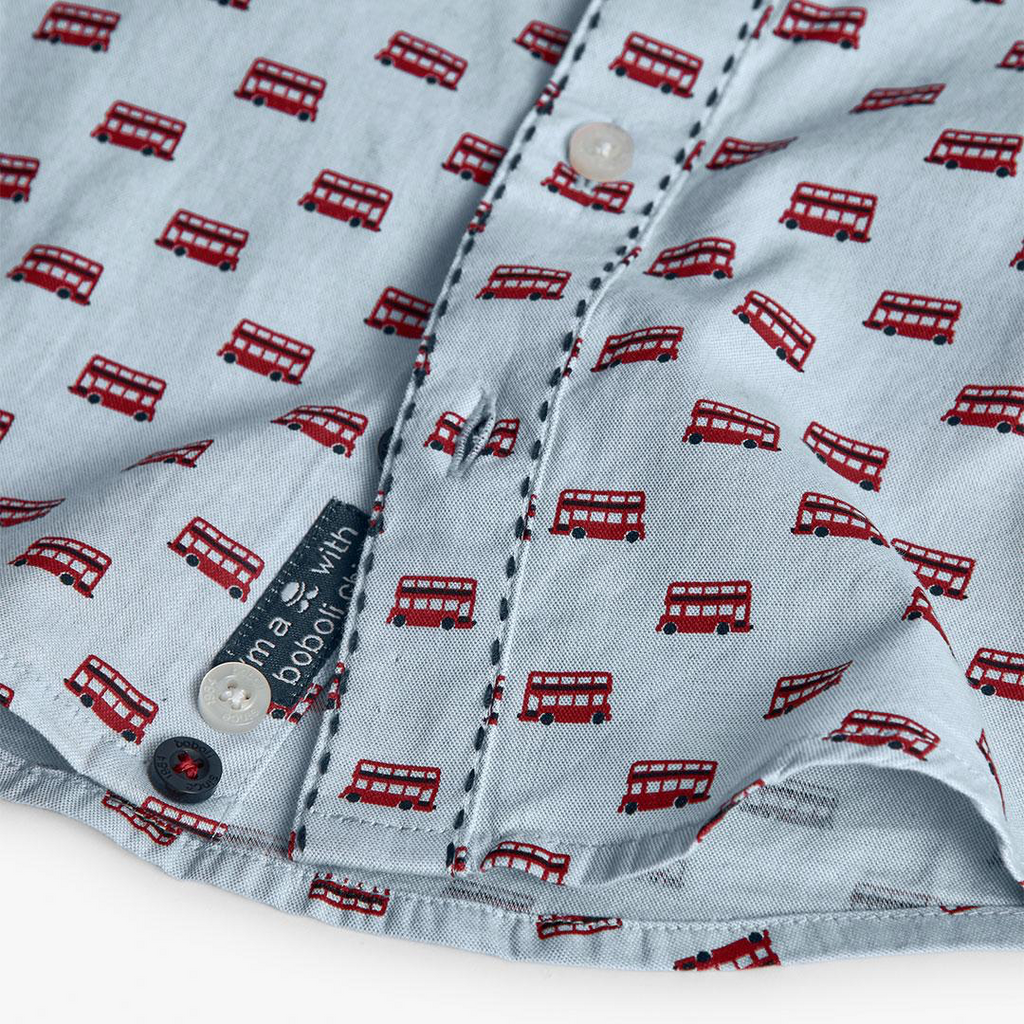 Boboli boys long-sleeve Oxford shirt – close-up button detail