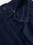 Close-up of Boboli boys stretch chino trousers waistband and fastening