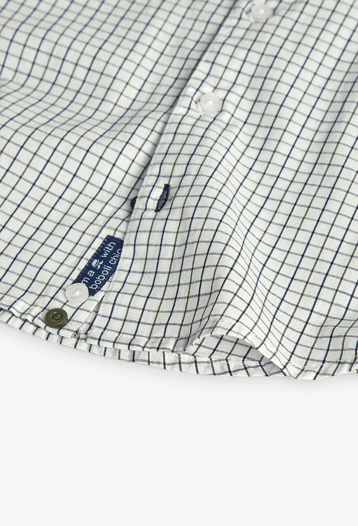 Back view of Boboli boys check poplin shirt – smart occasion wear style