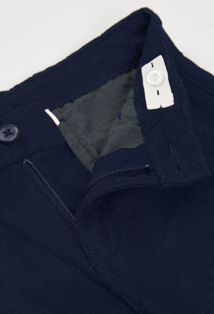 Boboli boys smart cargo shorts waistband detail navy
