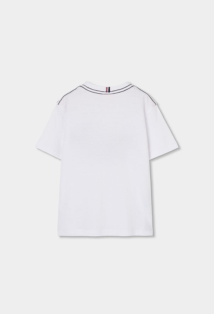 Boboli baby boys white t-shirt back view