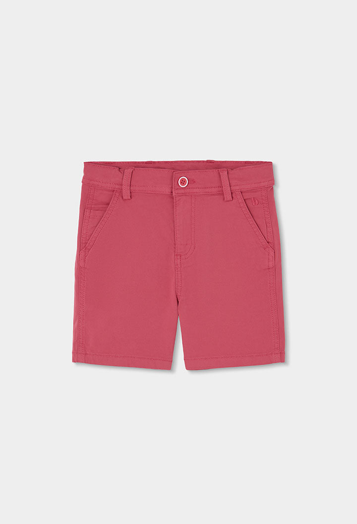 Boboli baby boys & toddler salmon pink cotton Bermuda shorts front view