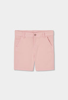 Boboli boys salmon pink bermuda shorts baby toddler cotton front view