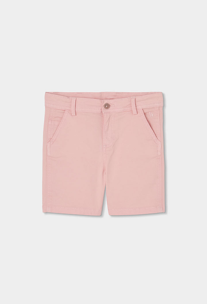 Boboli boys salmon pink bermuda shorts baby toddler cotton front view