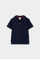 Boboli boys baby toddler navy polo top front view