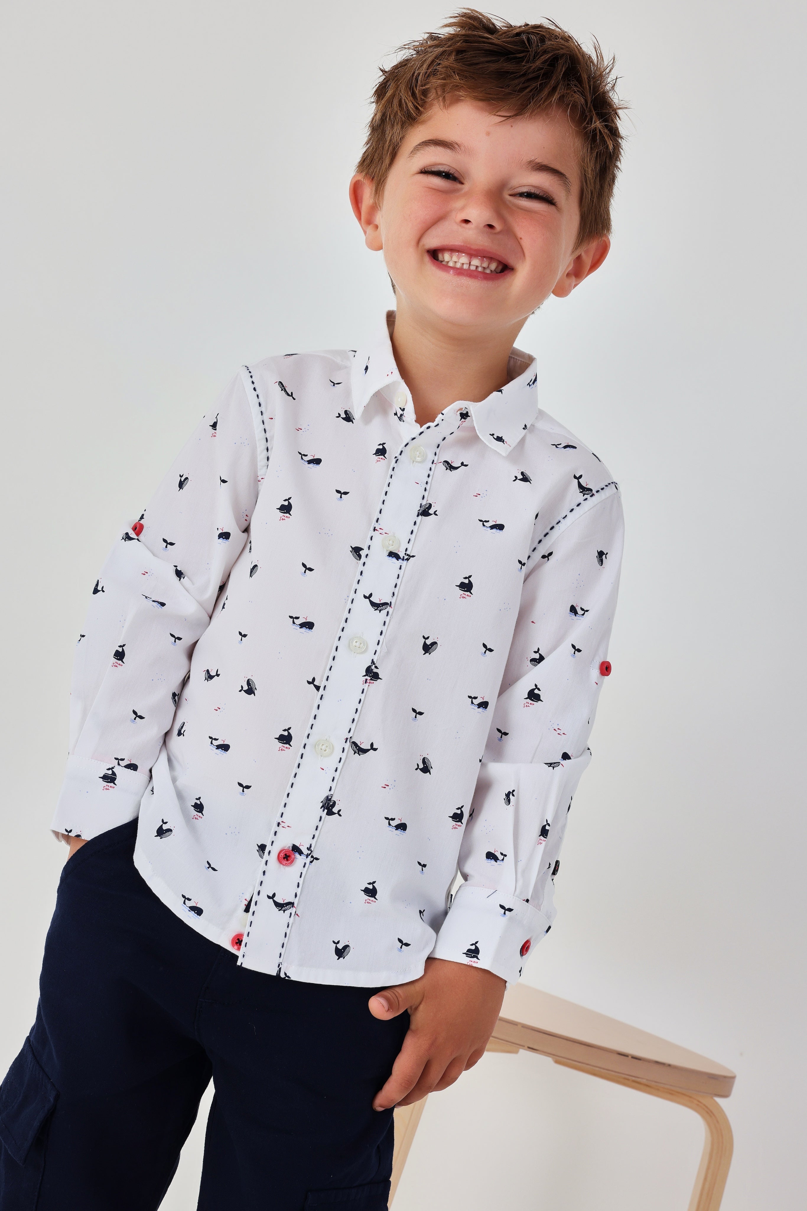 Boboli boys baby toddler whale shirt styled occasion outfit