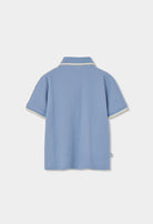 boys blue polo shirt baby toddler back view Boboli