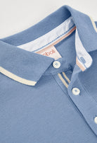 Boboli boys polo shirt collar detail contrast trim blue