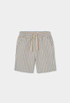 Boboli boys striped linen shorts baby toddler blue beige front