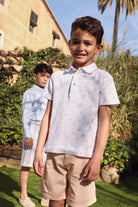boys palm print polo occasion shirt lifestyle image garden