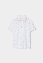 Boboli boys white palm print polo shirt baby toddler front