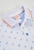 Boboli boys polo shirt collar detail contrast trim white blue