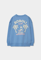 Boboli boys blue sweatshirt Palm Island back print detail