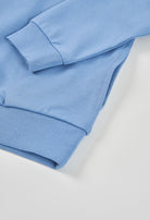 boys blue sweatshirt baby toddler cuff and hem detail
