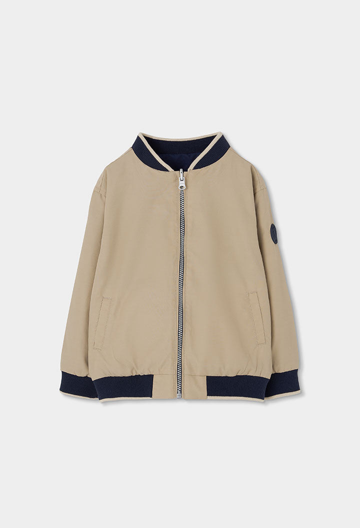 Boboli boys beige reversible bomber jacket full front