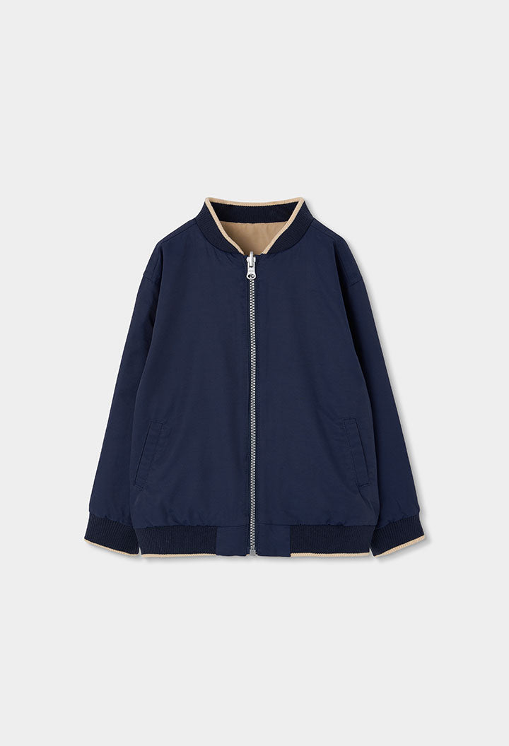 Boboli boys smart navy bomber jacket full front