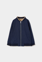Boboli boys smart navy bomber jacket full front