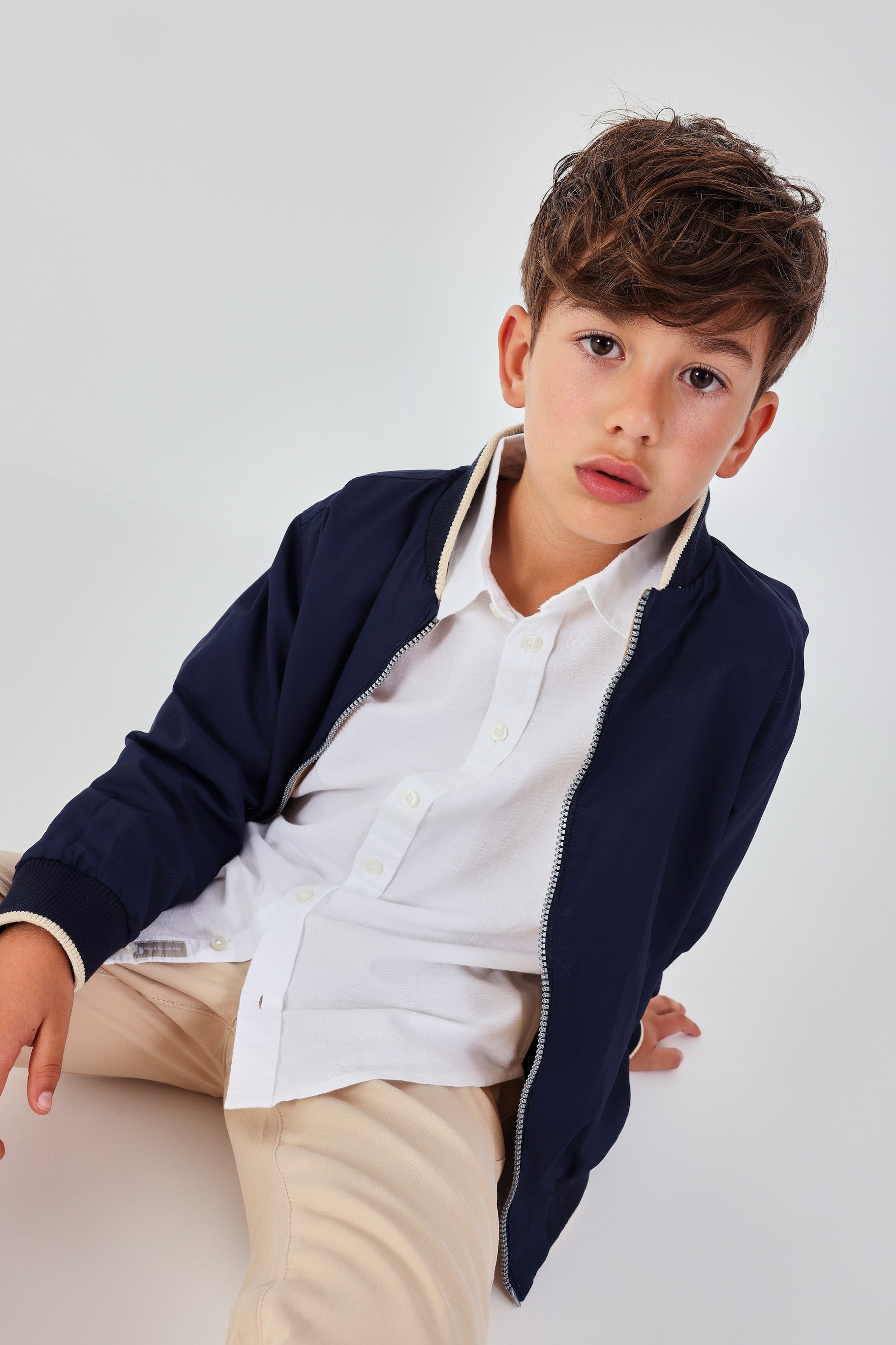 Boboli navy bomber jacket boys styled look