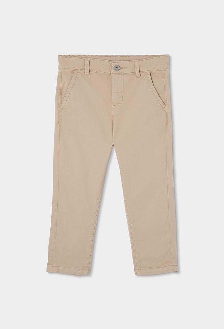 Boboli boys chino trousers beige front view