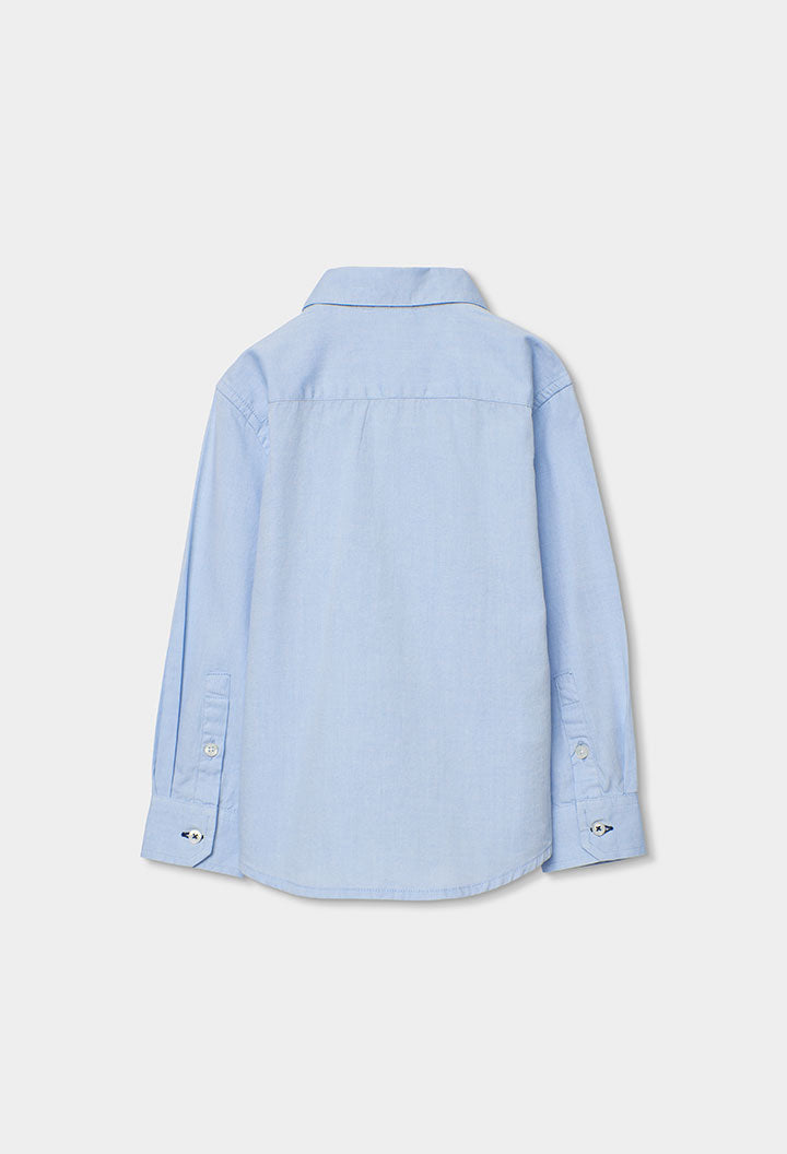 Boboli boys oxford shirt sky blue back view