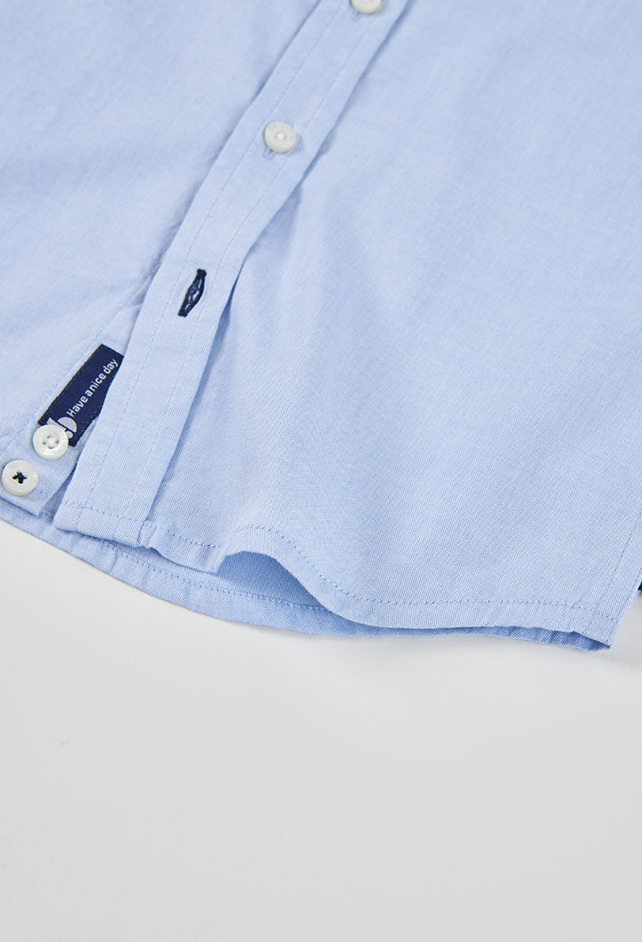 Boboli boys oxford shirt cuff detail sky blue
