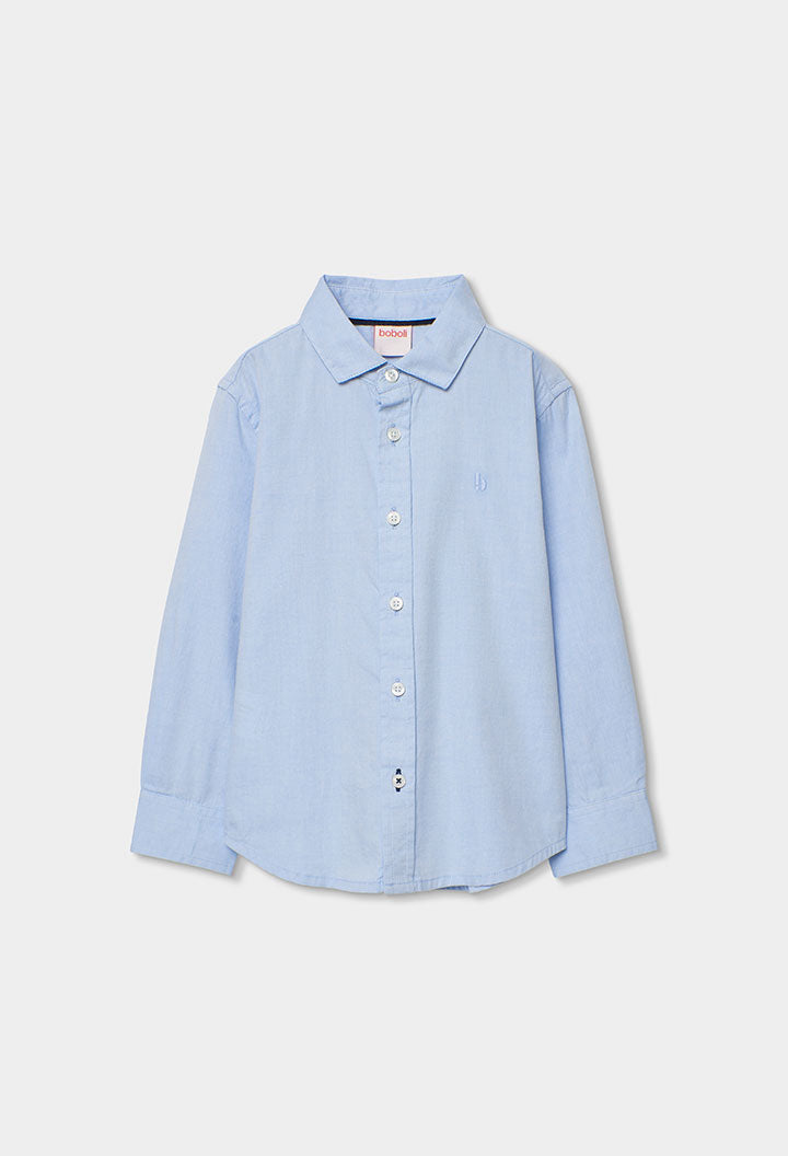 Boboli boys oxford shirt sky blue front view