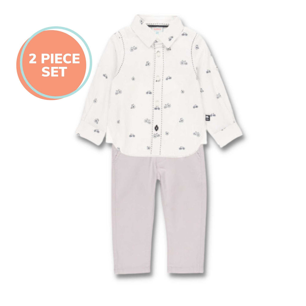 Boboli Boys Smart Grey Shirt & Chinos Outfit Set