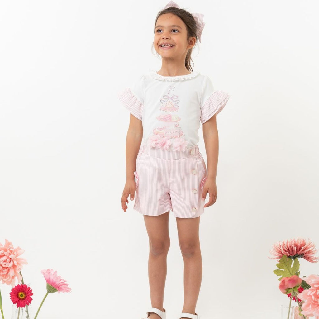 Caramelo Girls Pink English Summer Short Set