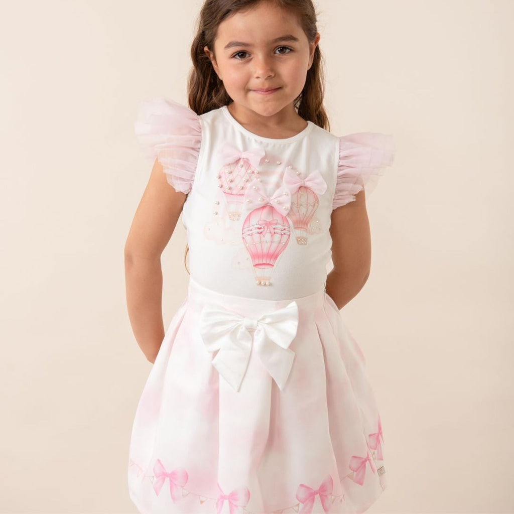 Caramelo Girls Pink Fly Away Hot Air Balloon Skirt & Top Set