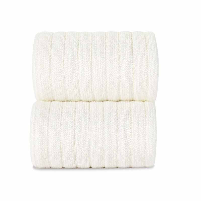 Cream ribbed cotton tights for girls by Condor