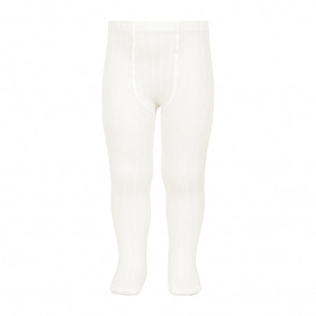 Condor girls ribbed cotton tights in cream