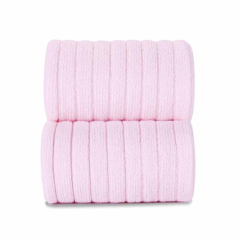 Condor pink ribbed cotton tights for baby girls