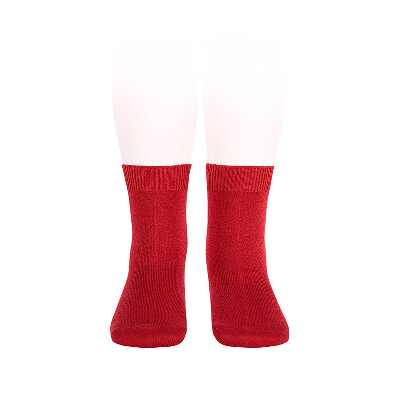  Condor red cotton ankle socks for boys and girls